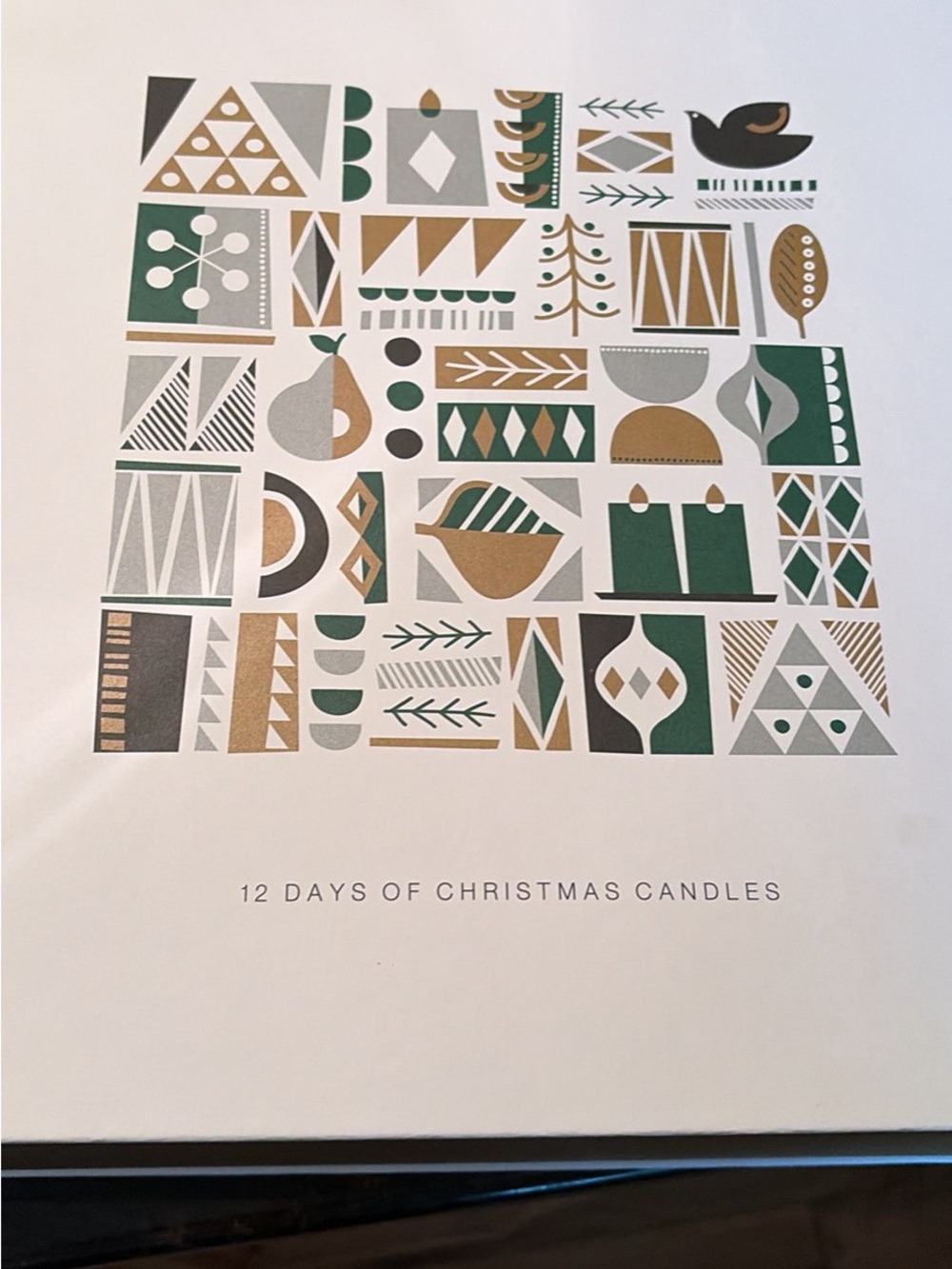 Crate & Barrel 12 Days of Christmas Candles Decorative Box
